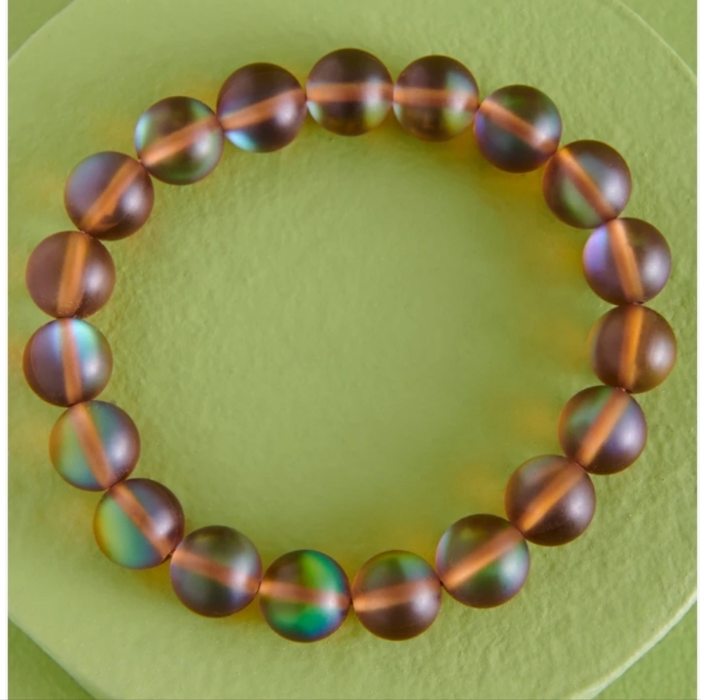 Earthbound Trading Co "Grounded" Aura Beads Bracelet in Brown